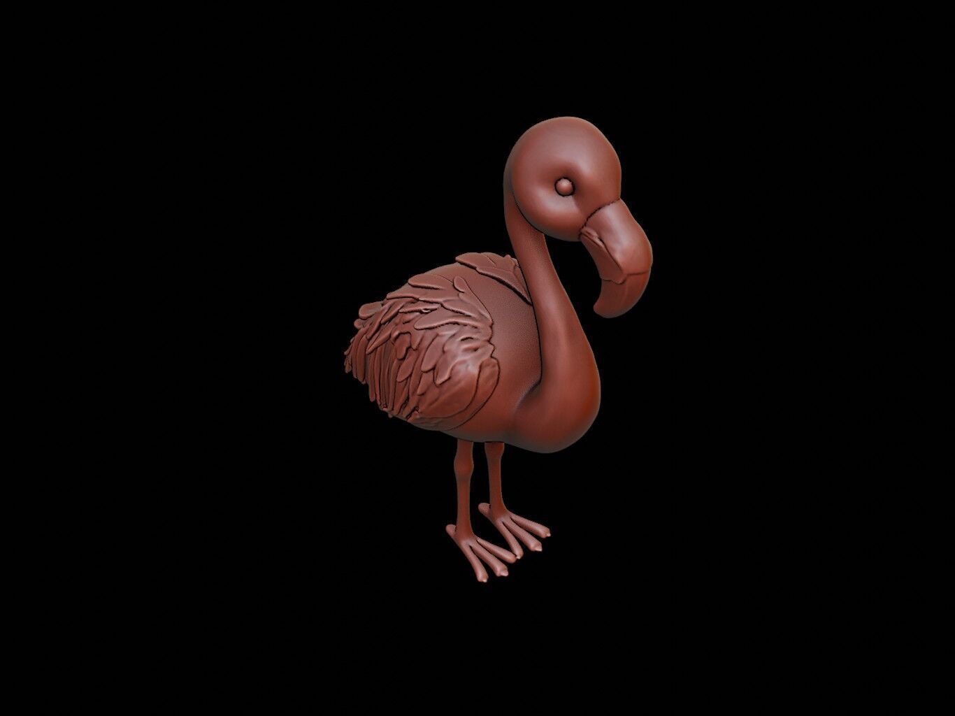 Flamingo Animal Cartoon 3D print model_1