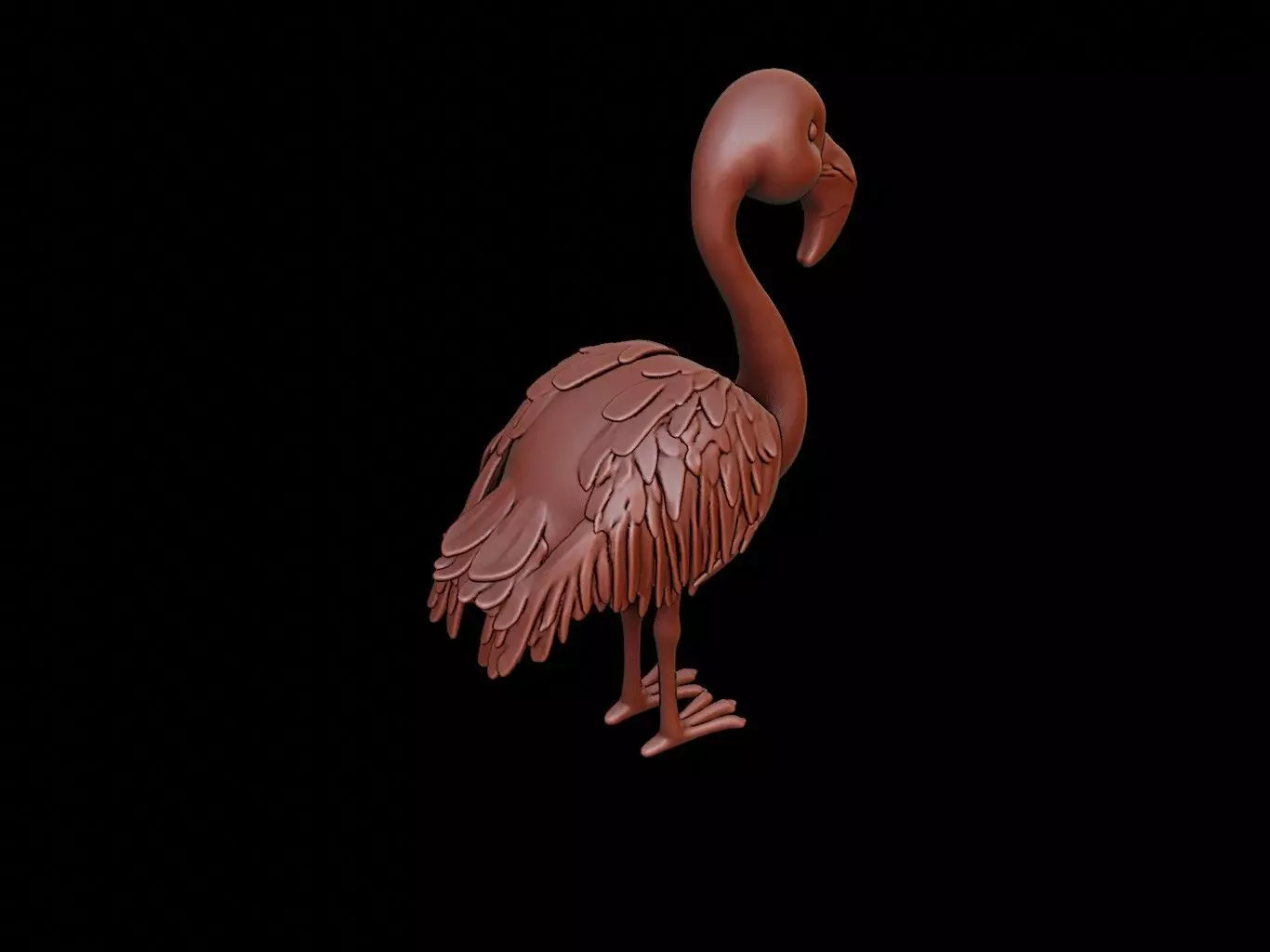 Flamingo Animal Cartoon 3D print model_0