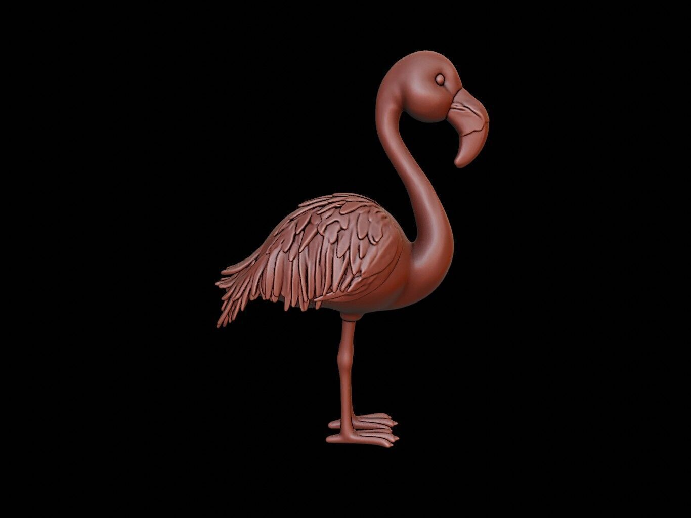 Flamingo Animal Cartoon 3D print model_2
