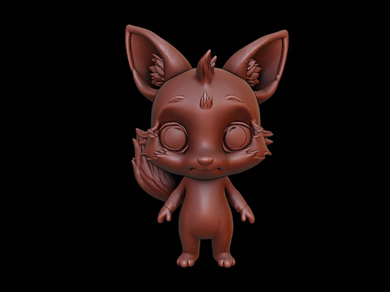Fox Animal Cartoon 3D print model_2