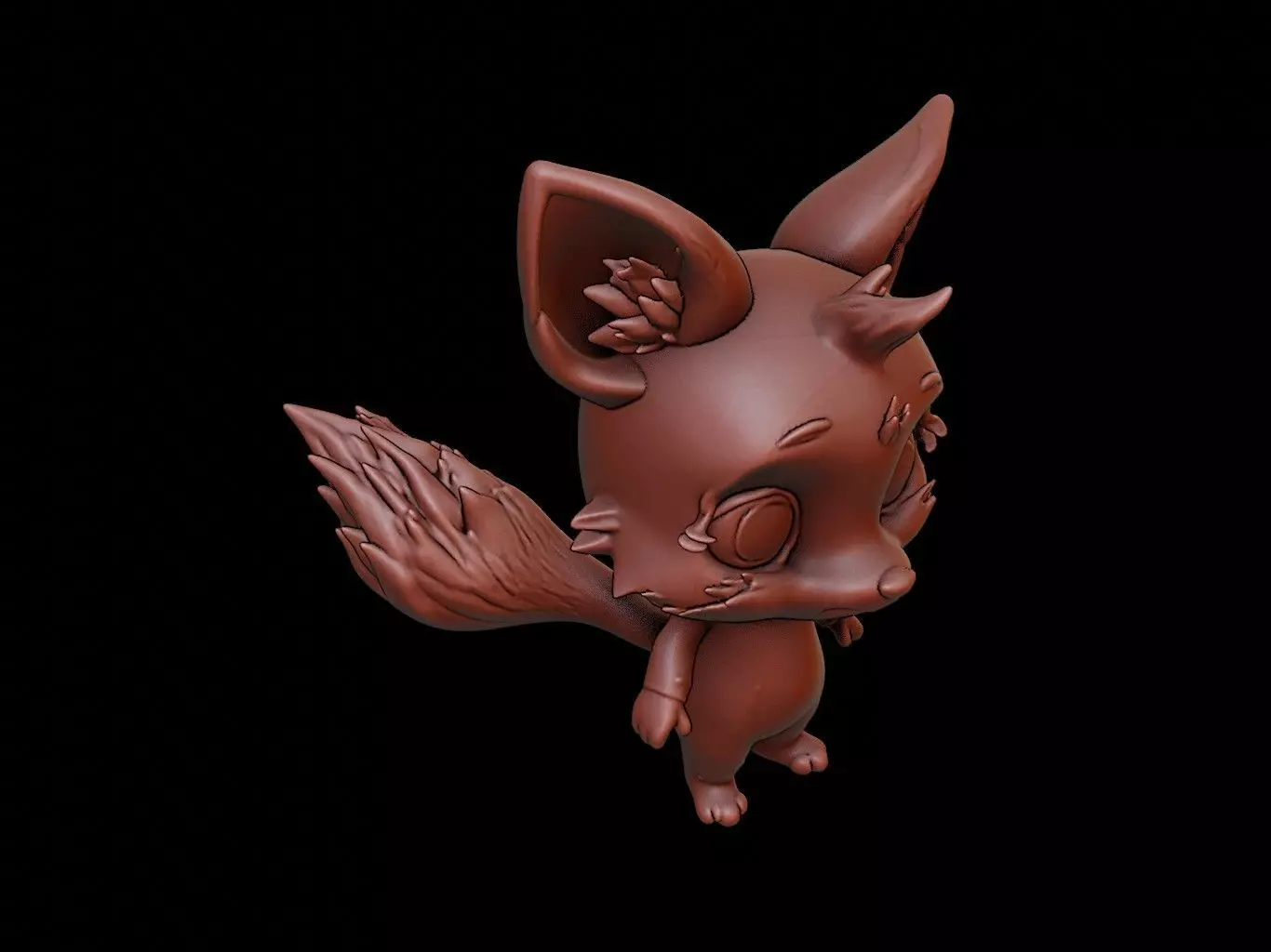 Fox Animal Cartoon 3D print model_0