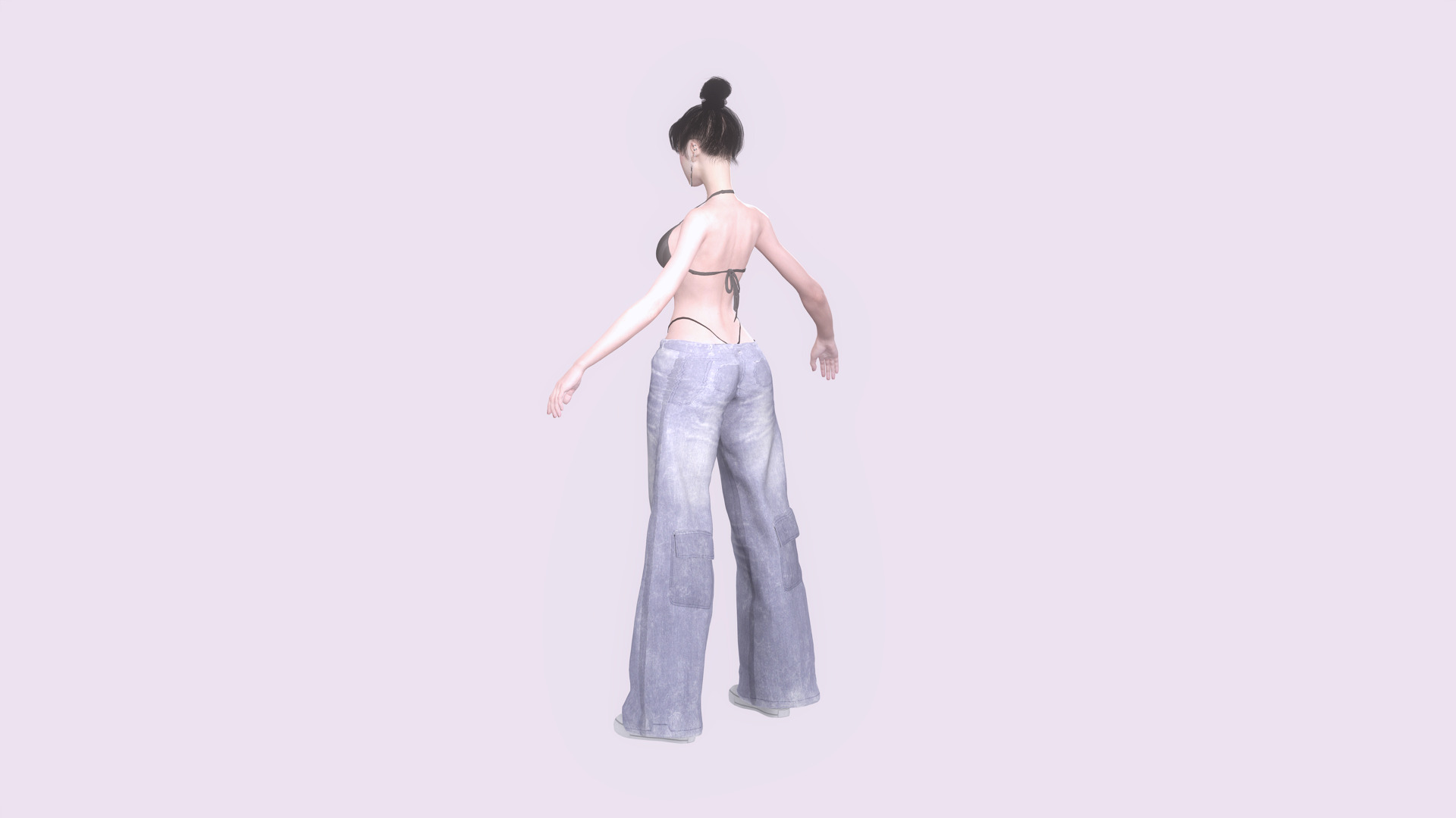 Ji-a Female Game Ready Character Low-poly 3D model_8