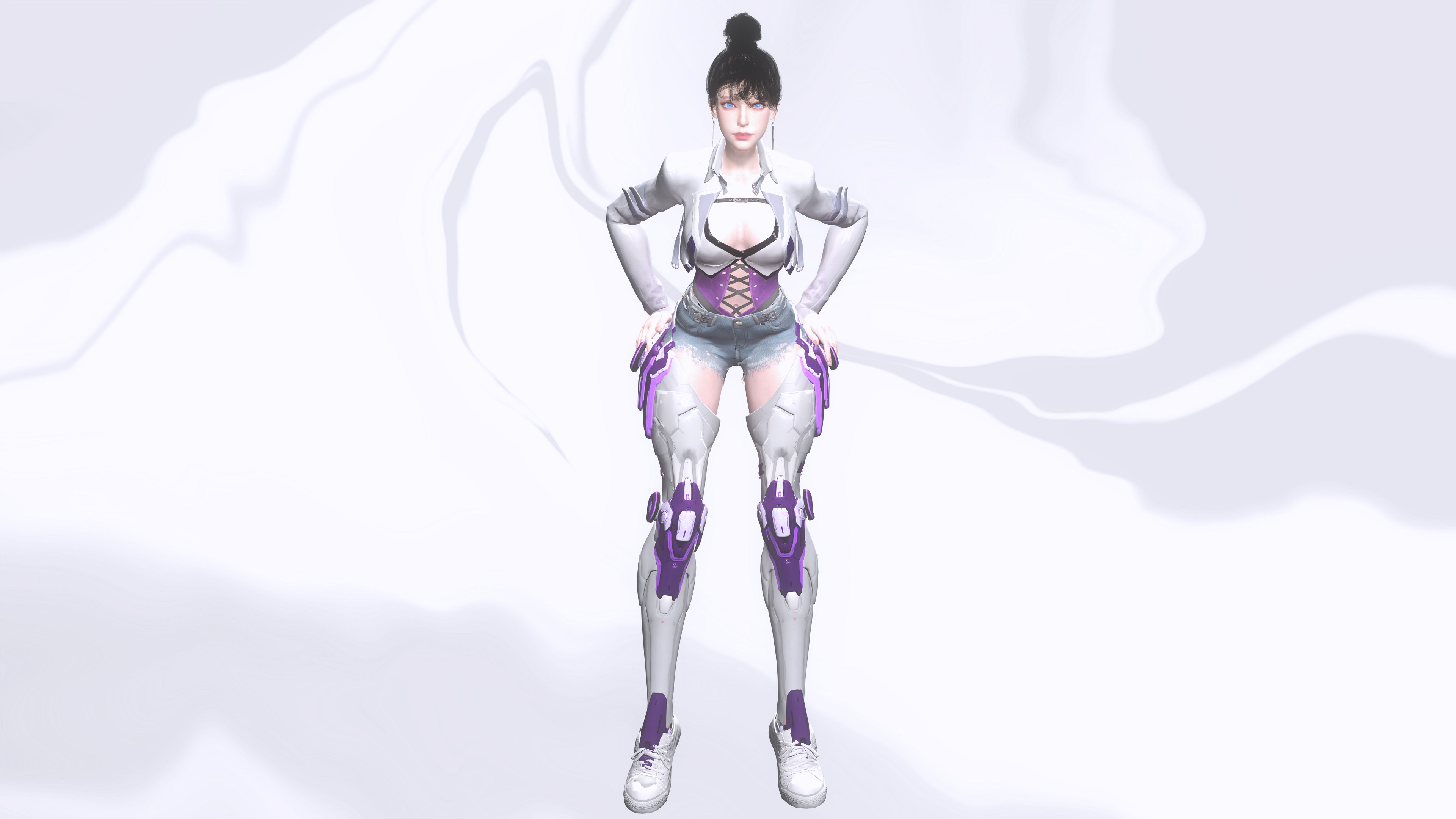 Ji-a Female Game Ready Character Low-poly 3D model_18