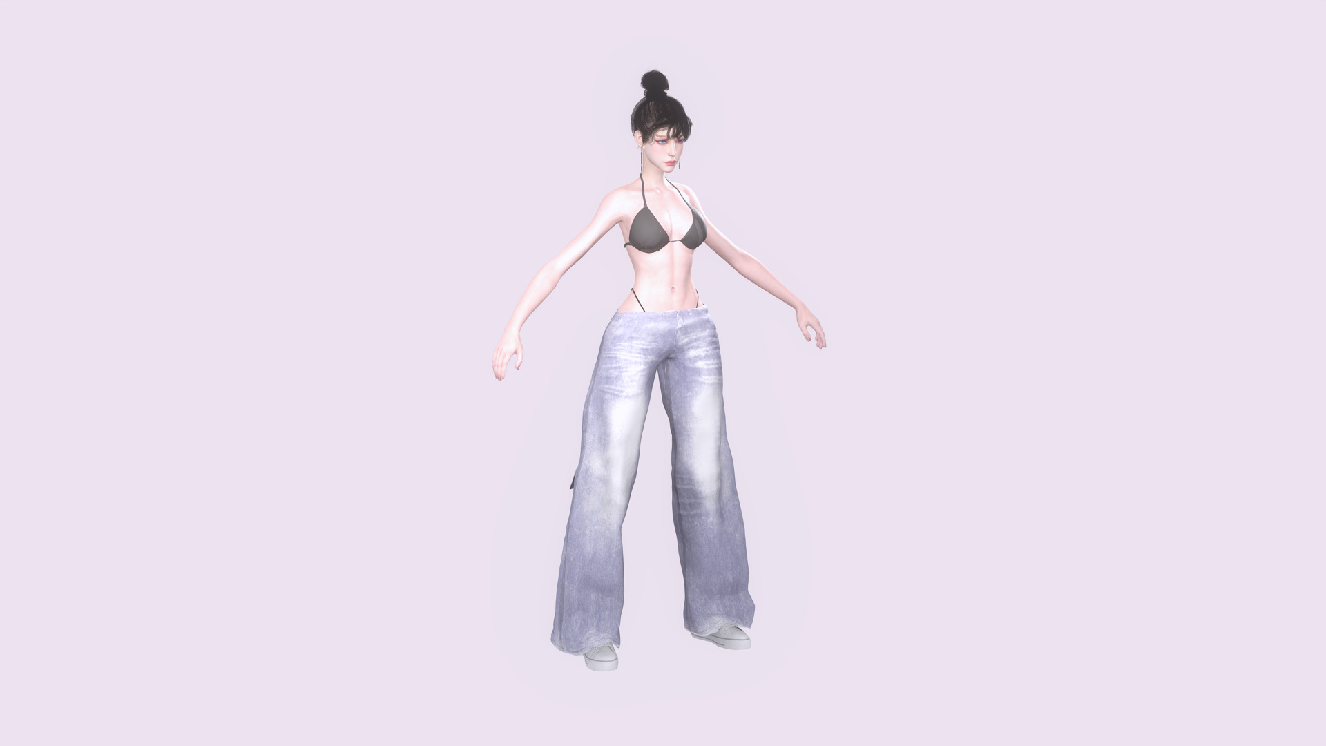 Ji-a Female Game Ready Character Low-poly 3D model_7