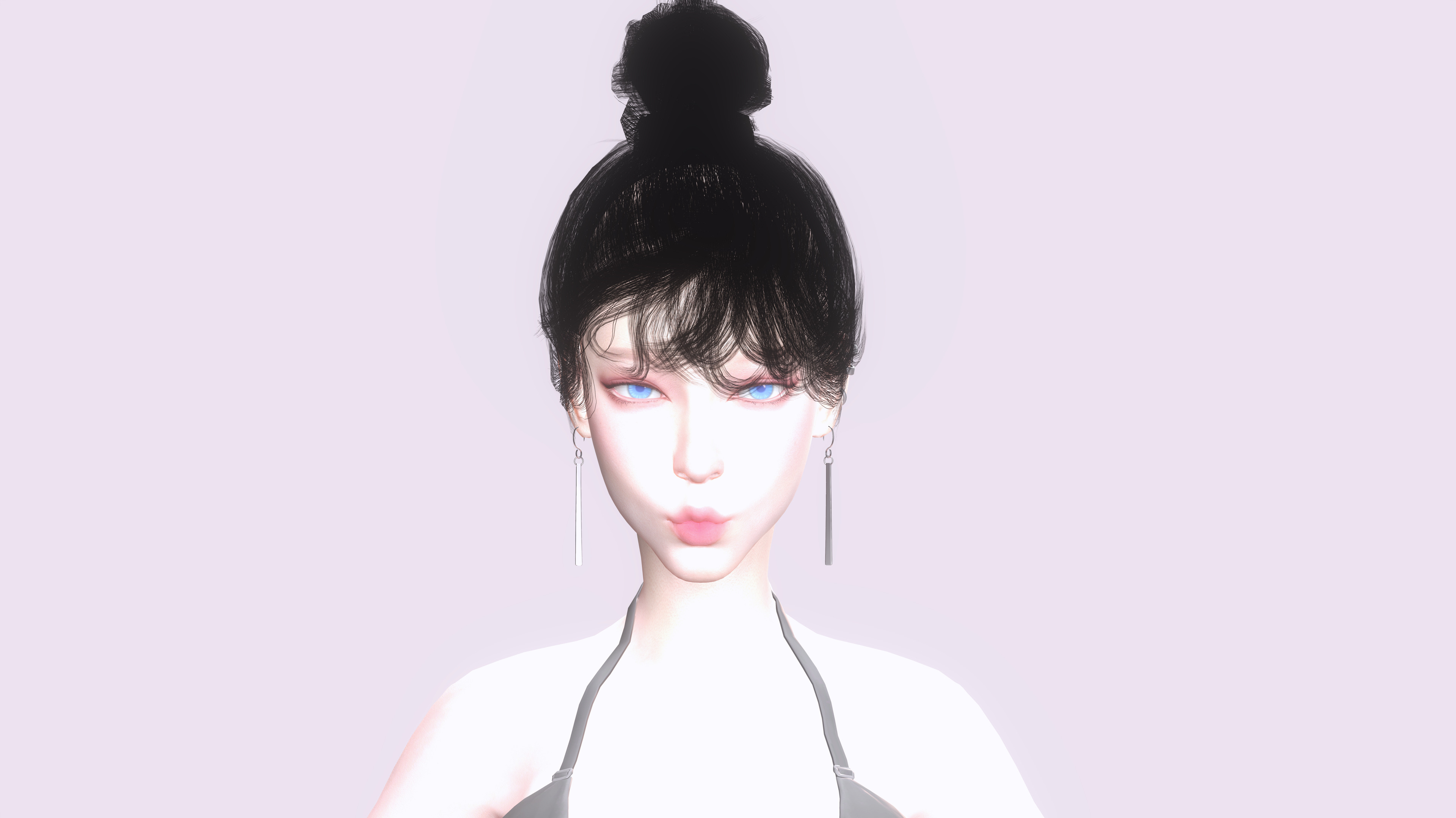 Ji-a Female Game Ready Character Low-poly 3D model_4