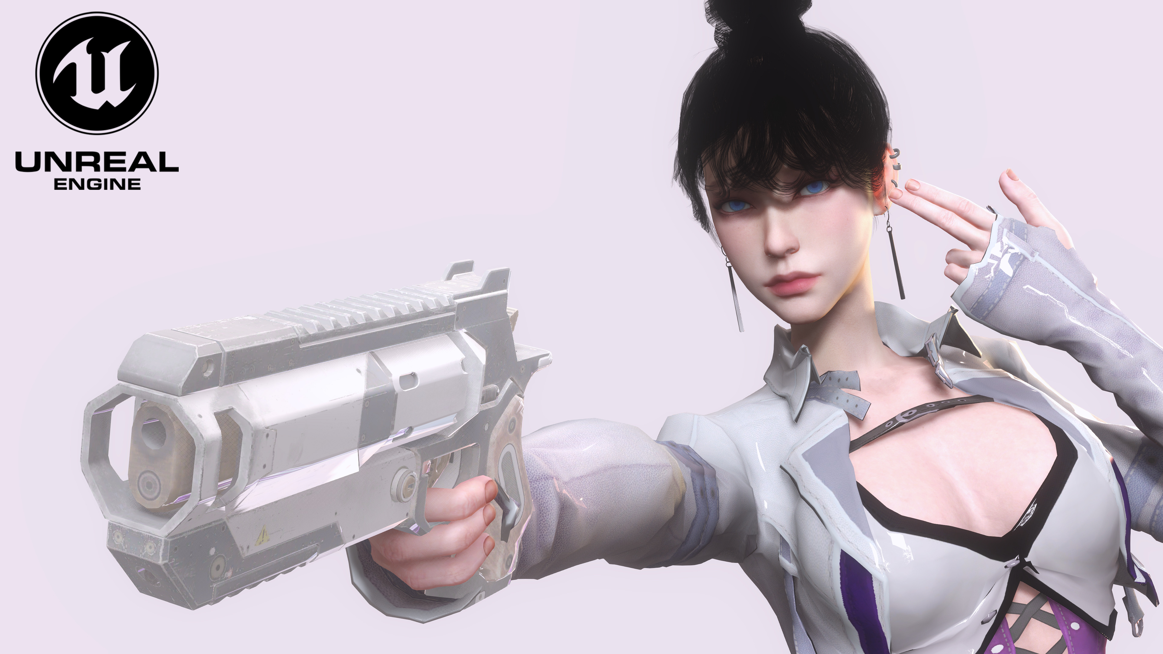 Ji-a Female Game Ready Character Low-poly 3D model_16