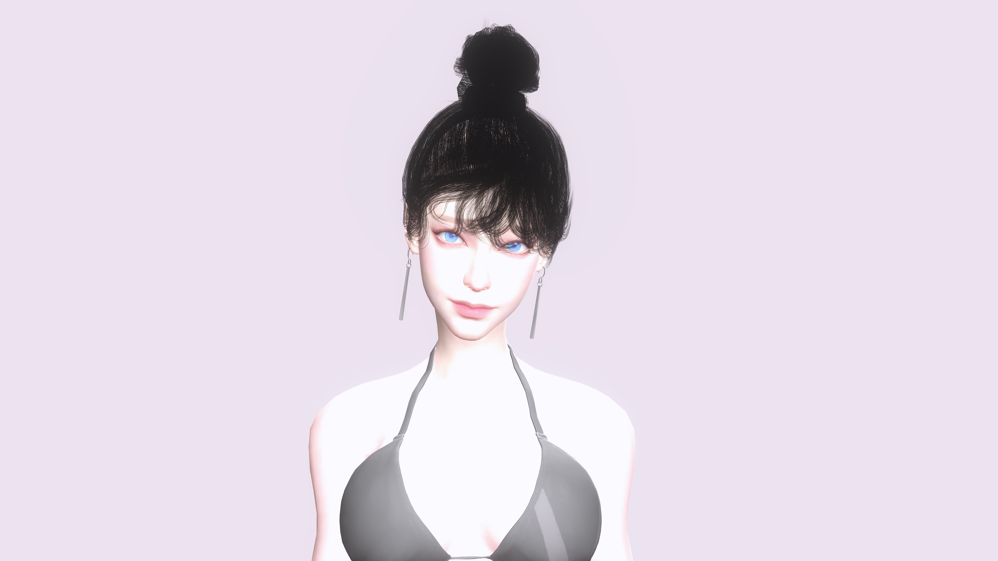 Ji-a Female Game Ready Character Low-poly 3D model_2