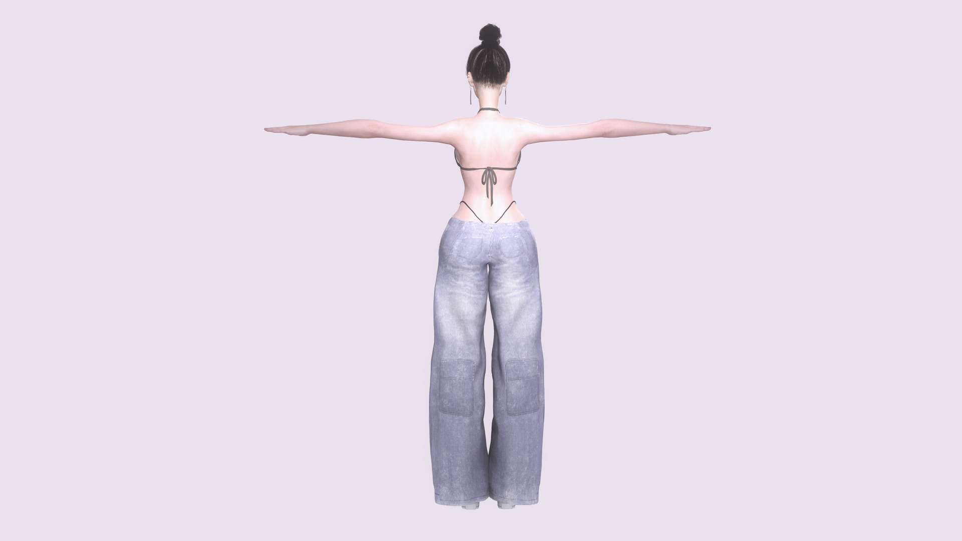 Ji-a Female Game Ready Character Low-poly 3D model_6