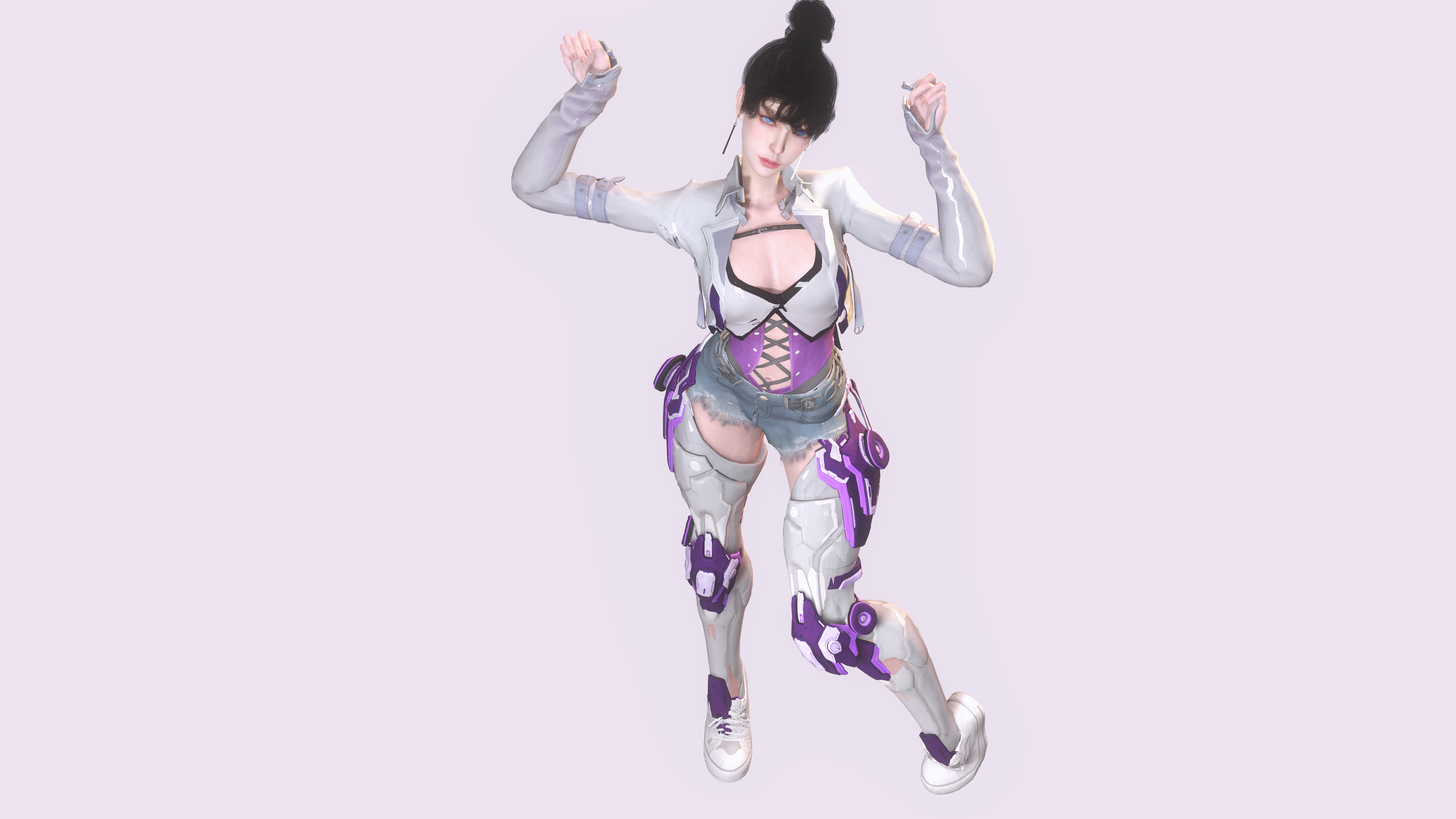 Ji-a Female Game Ready Character Low-poly 3D model_20