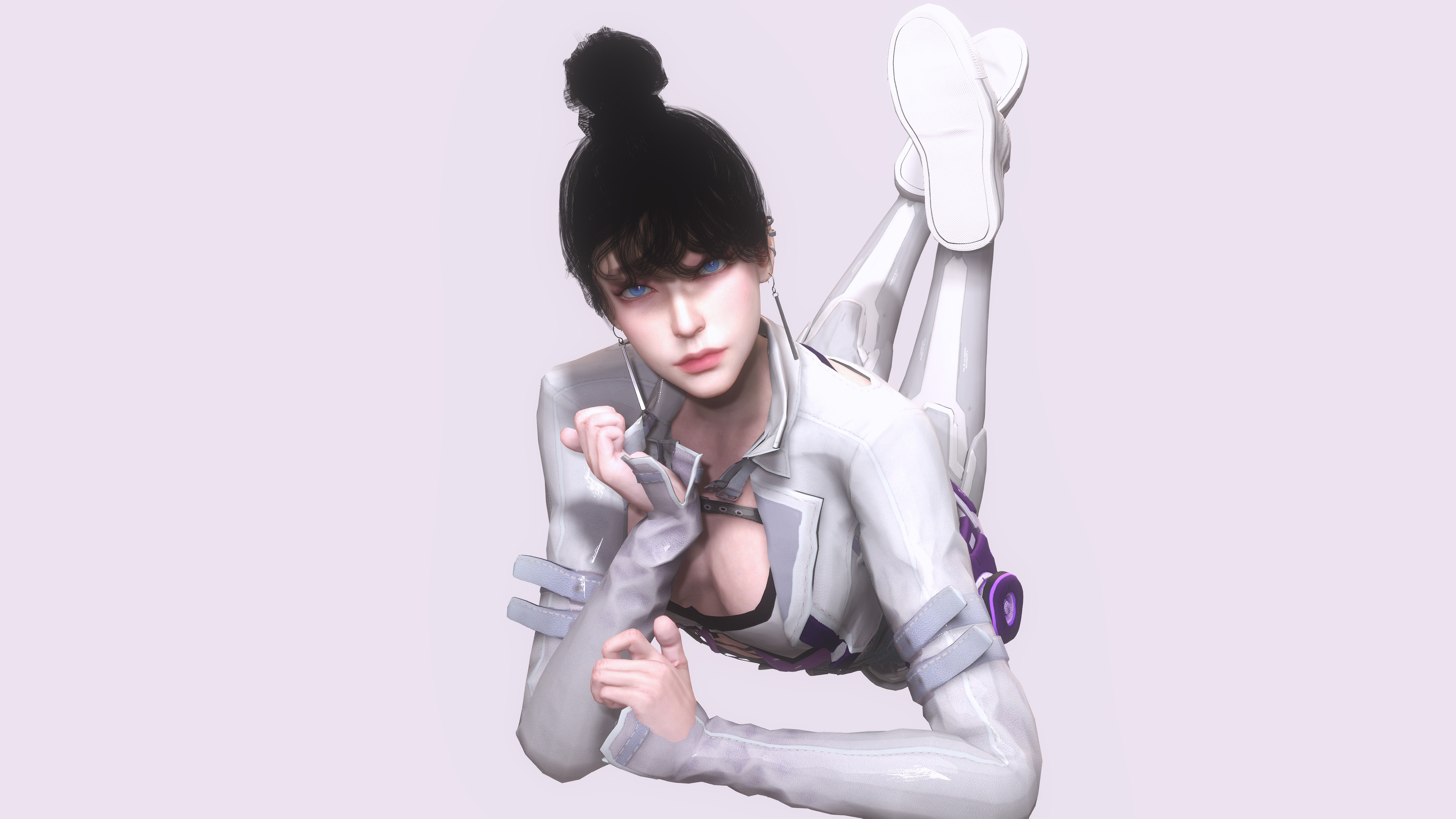 Ji-a Female Game Ready Character Low-poly 3D model_17