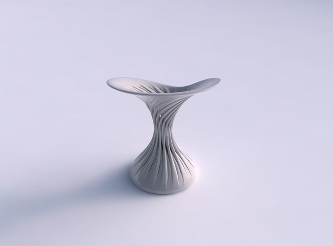 Vase hourglass twisted with muscle structure eccentric