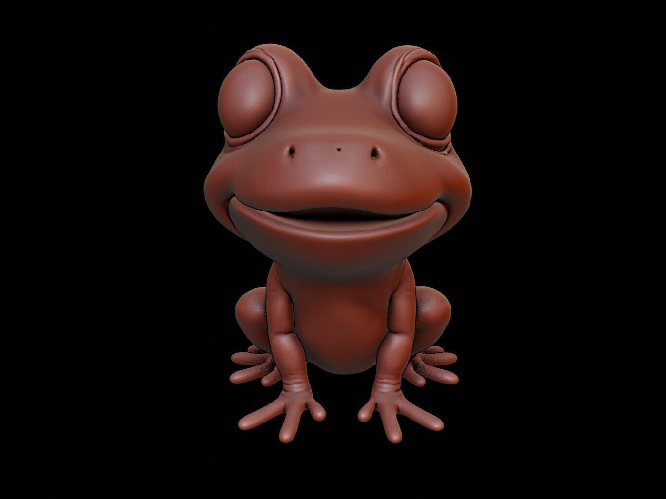 Frog Animal Cartoon 3D print model_2