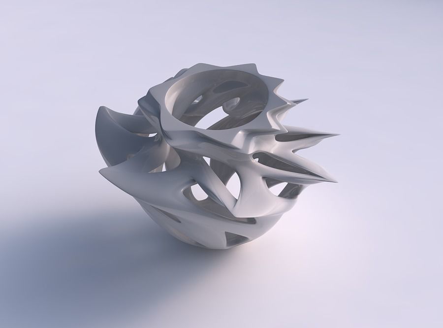 Vase lotus with smooth cuts and squeezed top section pimp up top 3D print model_0