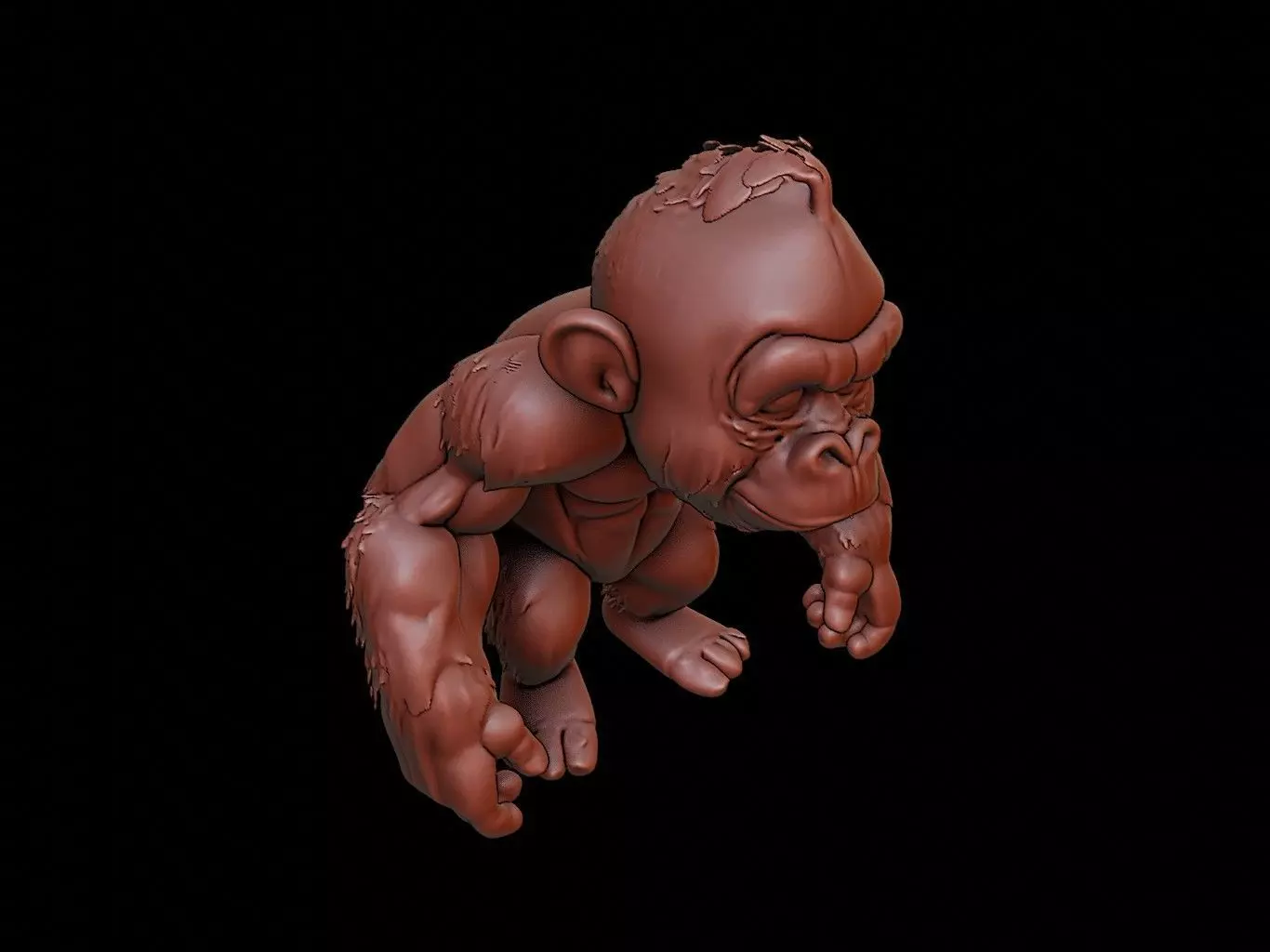 Gorilla Animal Cartoon 3D print model