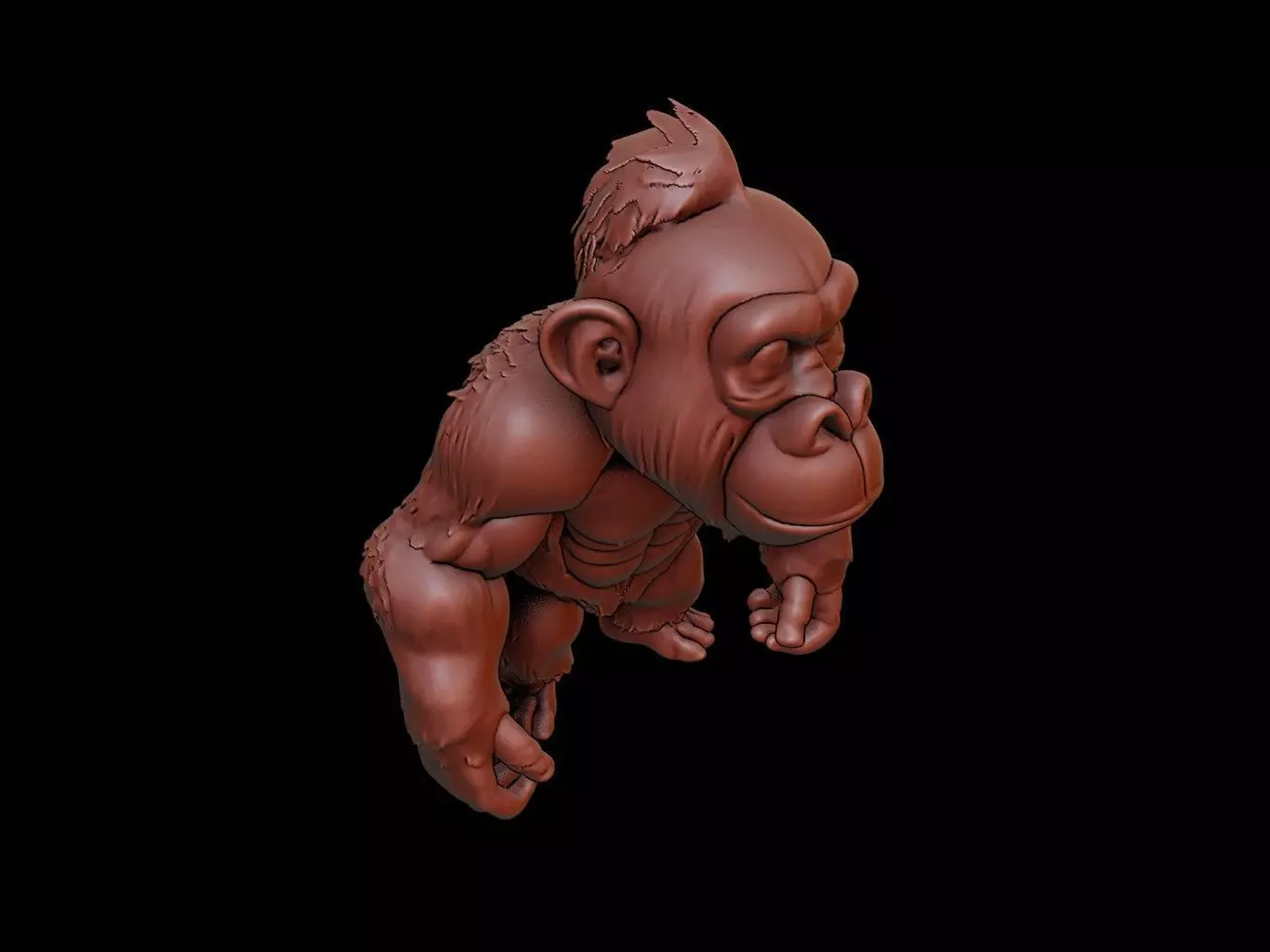 Gorilla Animal Cartoon 3D print model