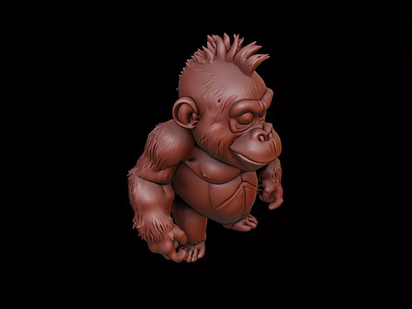 Gorilla Animal Cartoon 3D print model_0