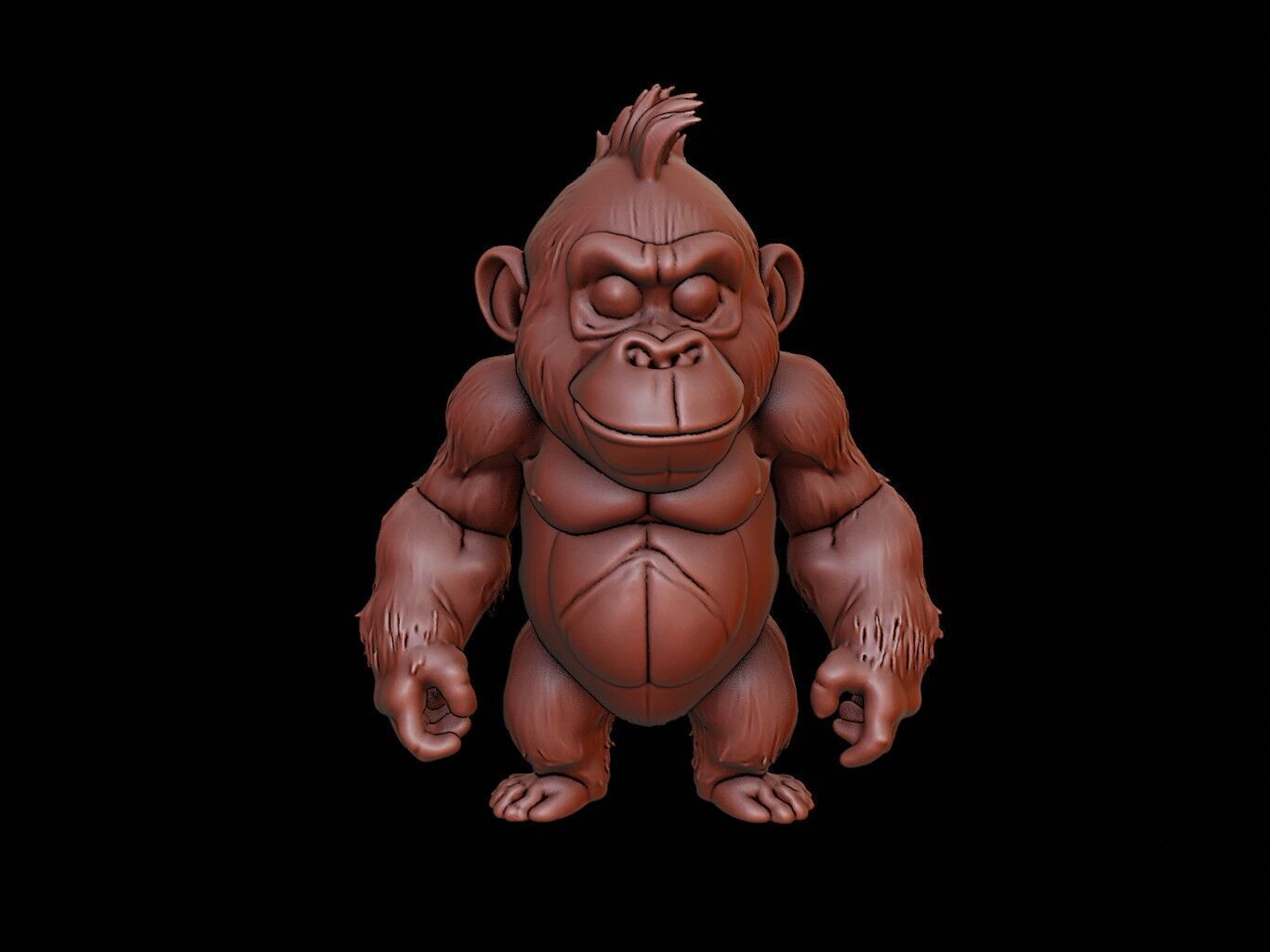 Gorilla Animal Cartoon 3D print model_2