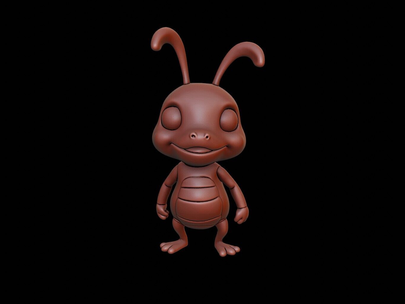 Grasshopper Animal Cartoon 3D print model_2