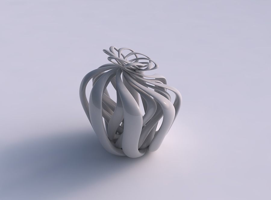 Vase double twisted with squeezed top part squeezed with stre... 3D print model_0