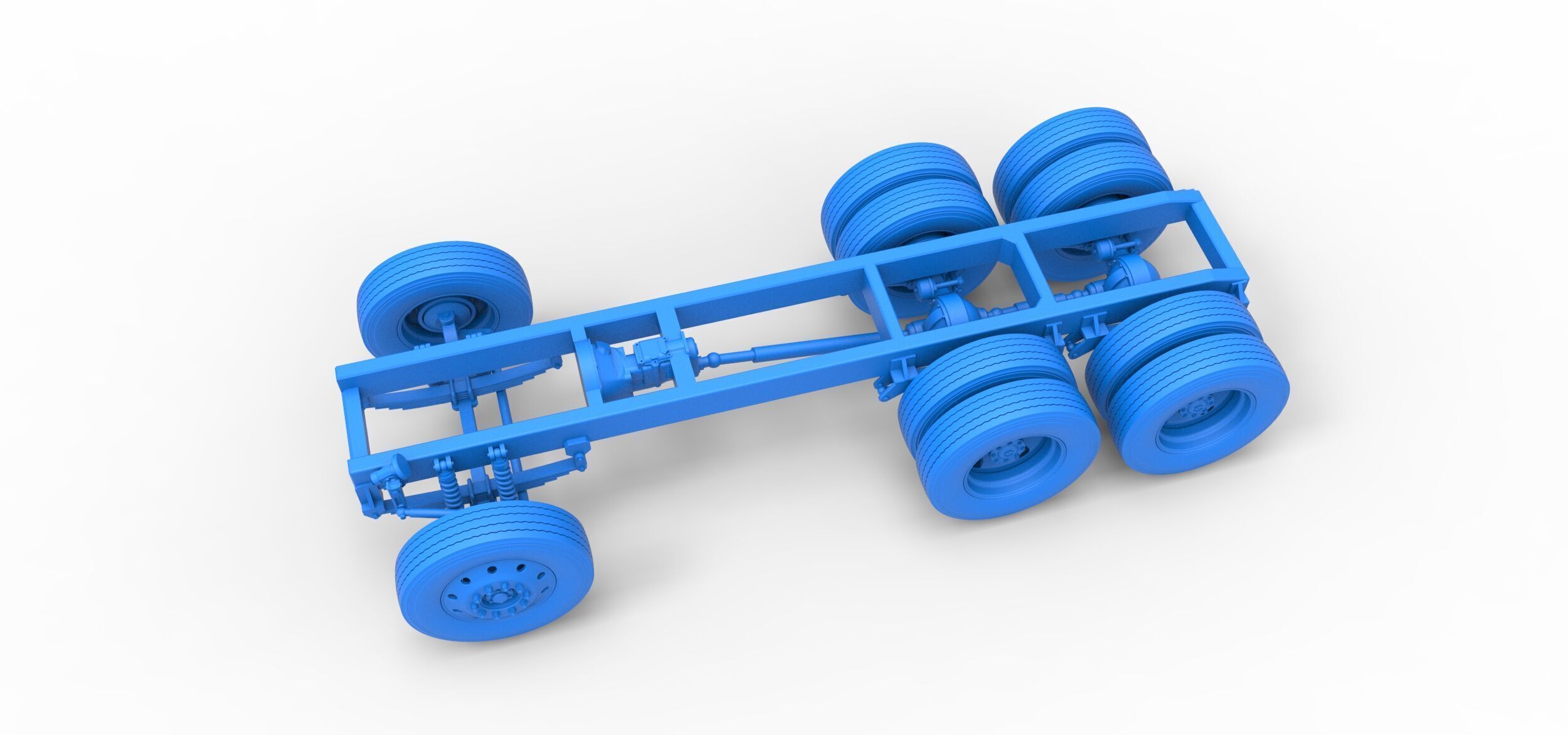 Chassis of Vintage GATR Racing Semi truck V4 Scale 1 to 25 3D print model_19