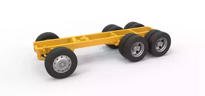 Chassis of Vintage GATR Racing Semi truck V4 Scale 1 to 25 3D print model