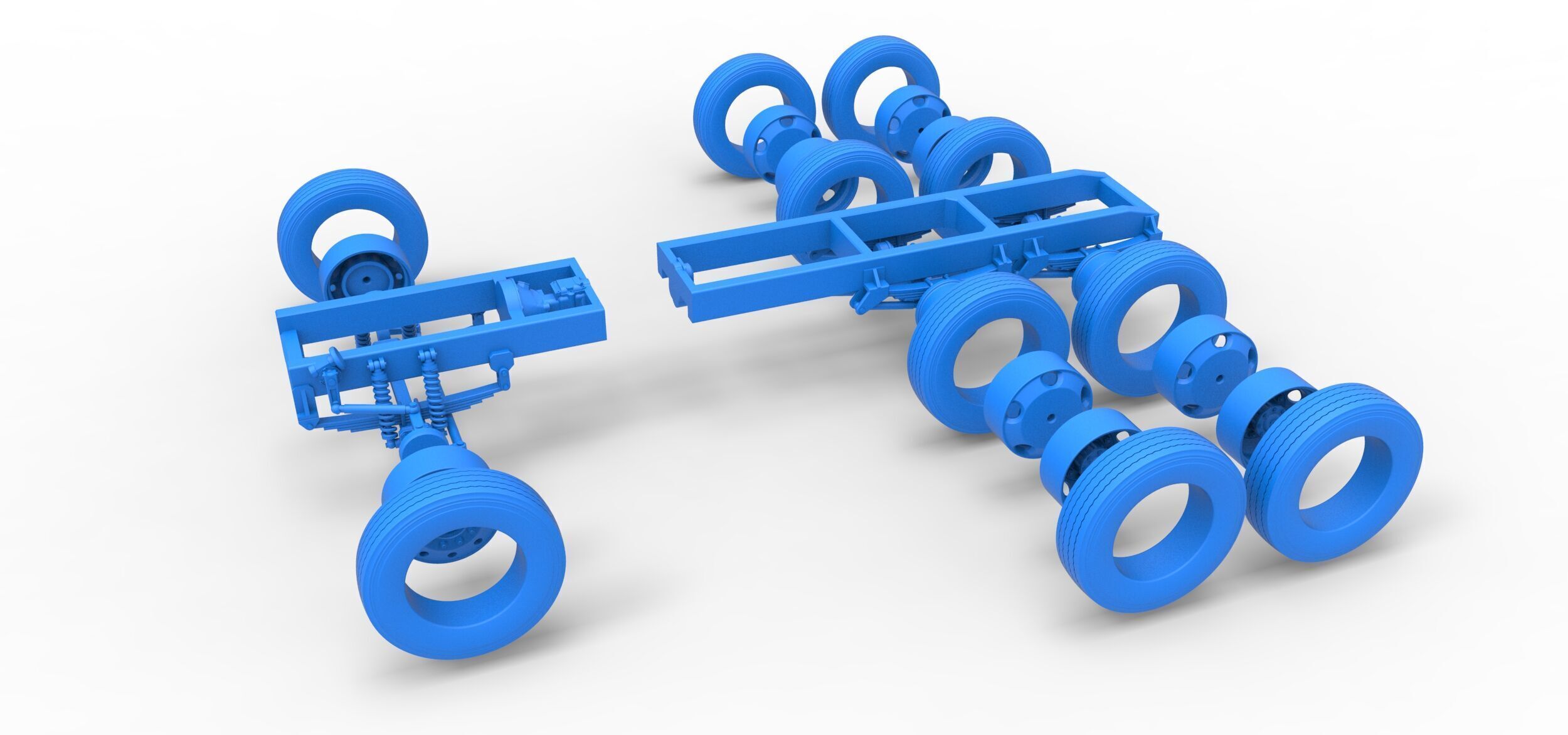 Chassis of Vintage GATR Racing Semi truck V4 Scale 1 to 25 3D print model_30