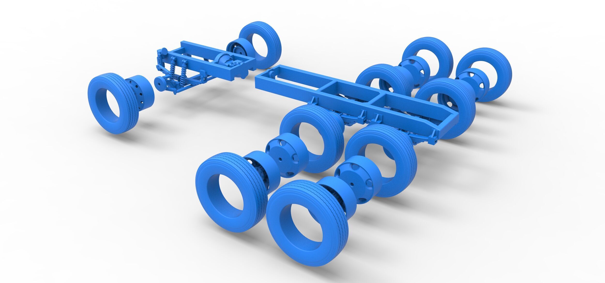 Chassis of Vintage GATR Racing Semi truck V4 Scale 1 to 25 3D print model_31