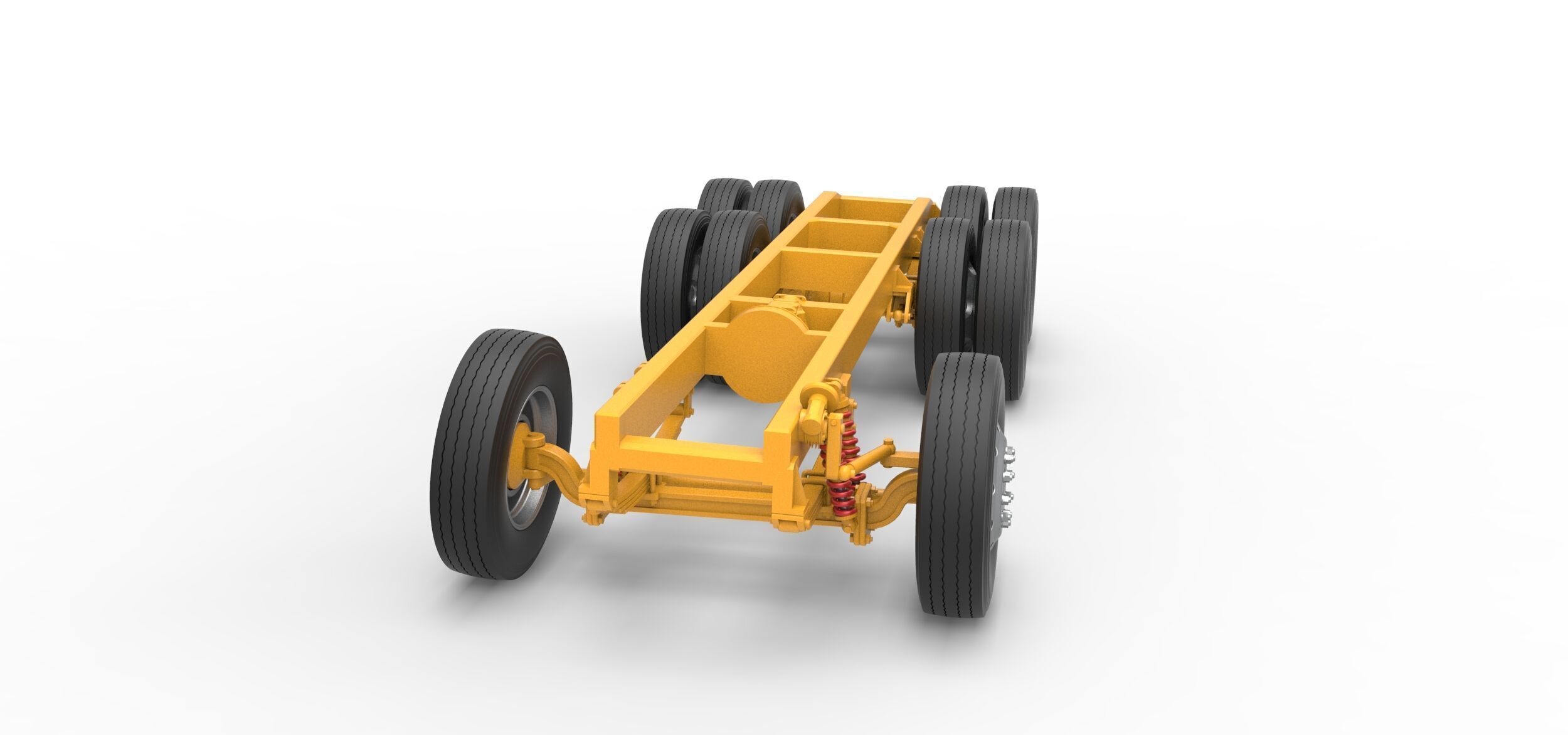 Chassis of Vintage GATR Racing Semi truck V4 Scale 1 to 25 3D print model_4