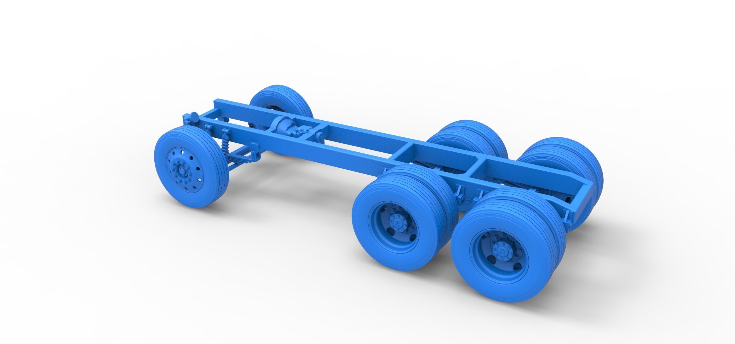 Chassis of Vintage GATR Racing Semi truck V4 Scale 1 to 25 3D print model_25