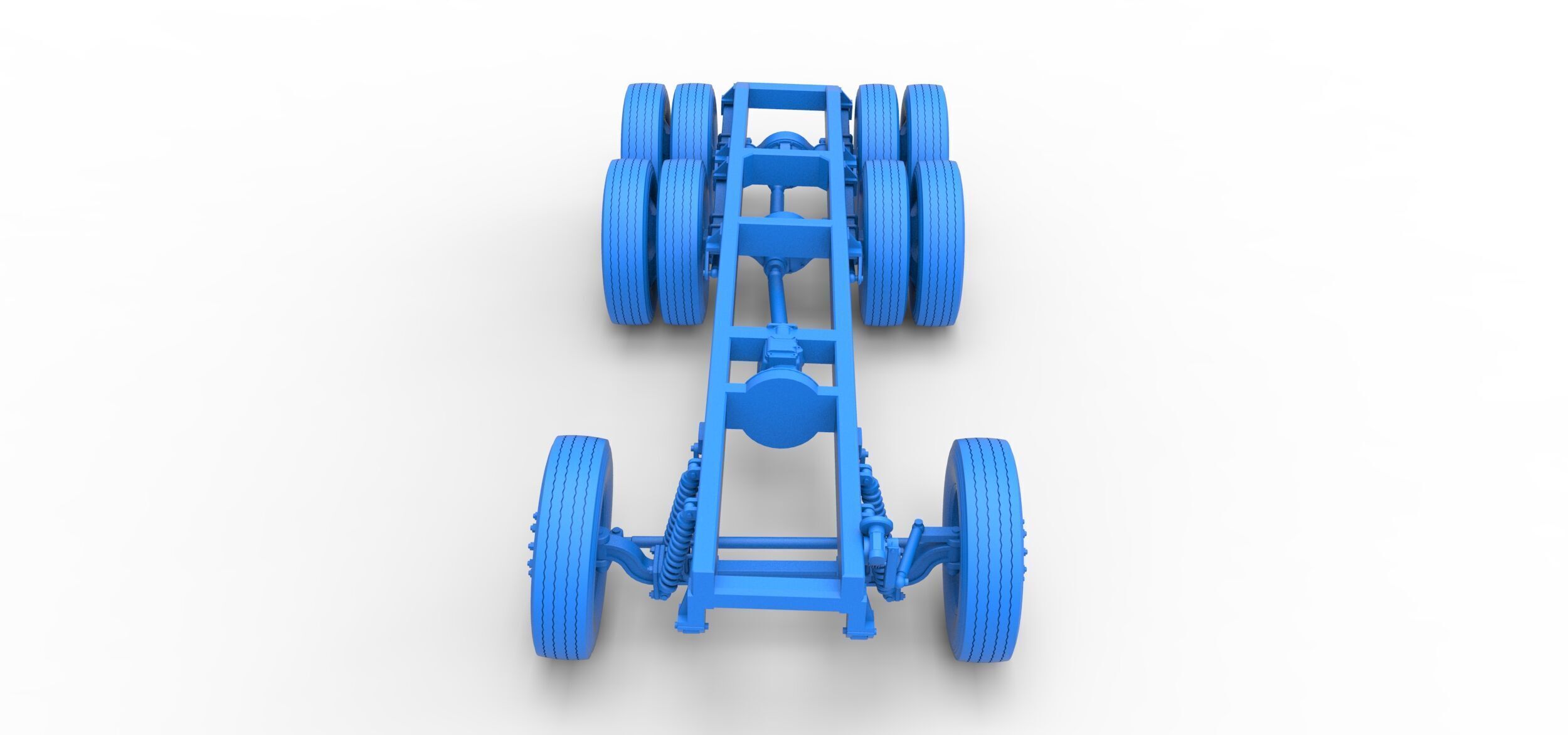 Chassis of Vintage GATR Racing Semi truck V4 Scale 1 to 25 3D print model_22