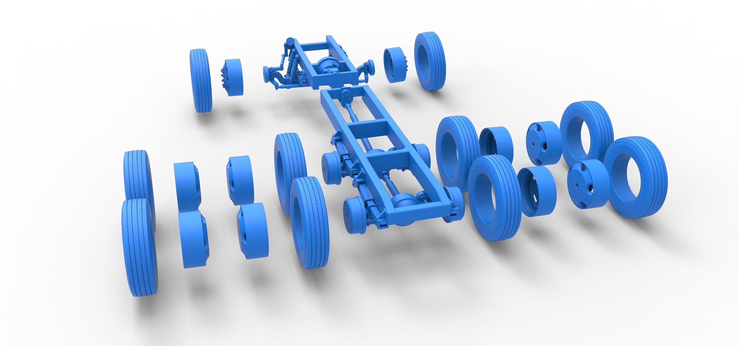 Chassis of Vintage GATR Racing Semi truck V4 Scale 1 to 25 3D print model_32