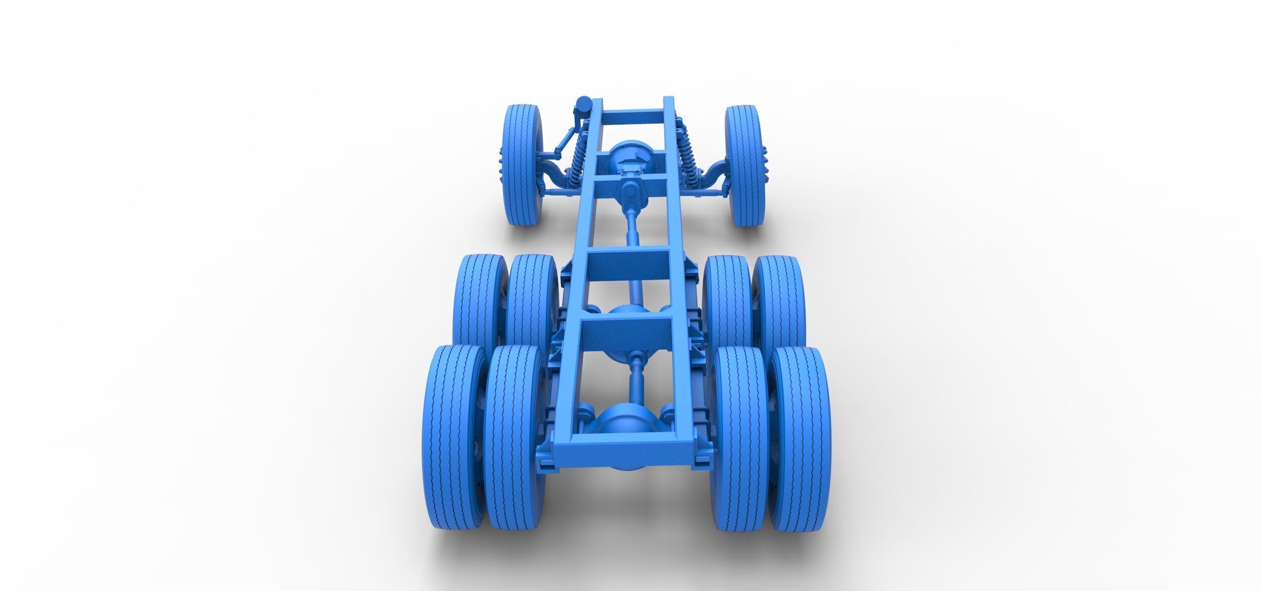 Chassis of Vintage GATR Racing Semi truck V4 Scale 1 to 25 3D print model_28