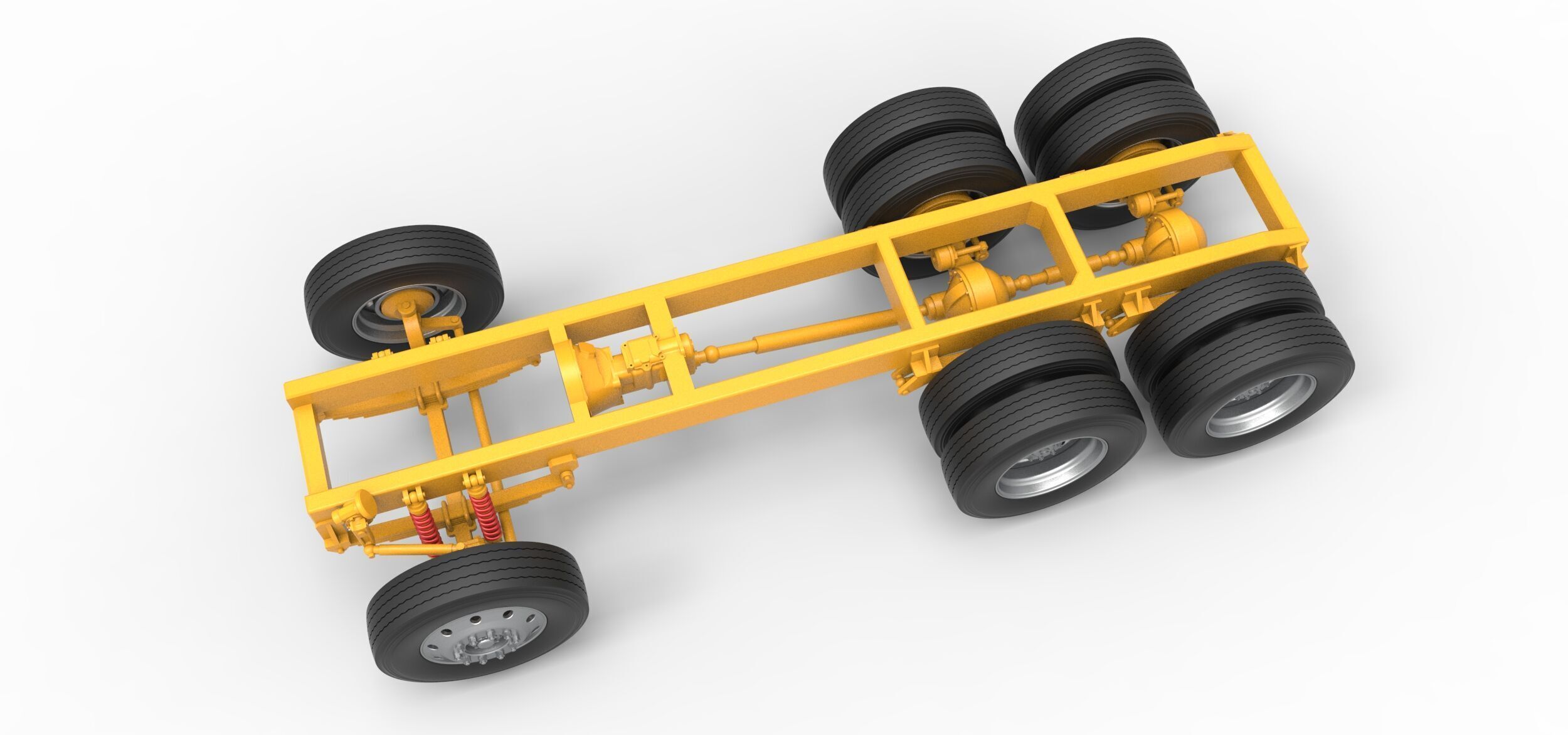 Chassis of Vintage GATR Racing Semi truck V4 Scale 1 to 25 3D print model_3