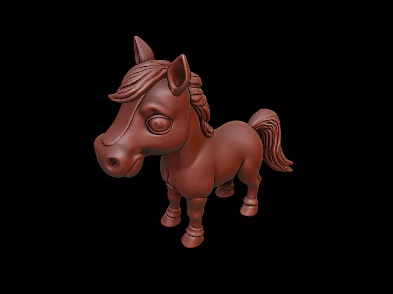 Horse Animal Cartoon 3D print model_0