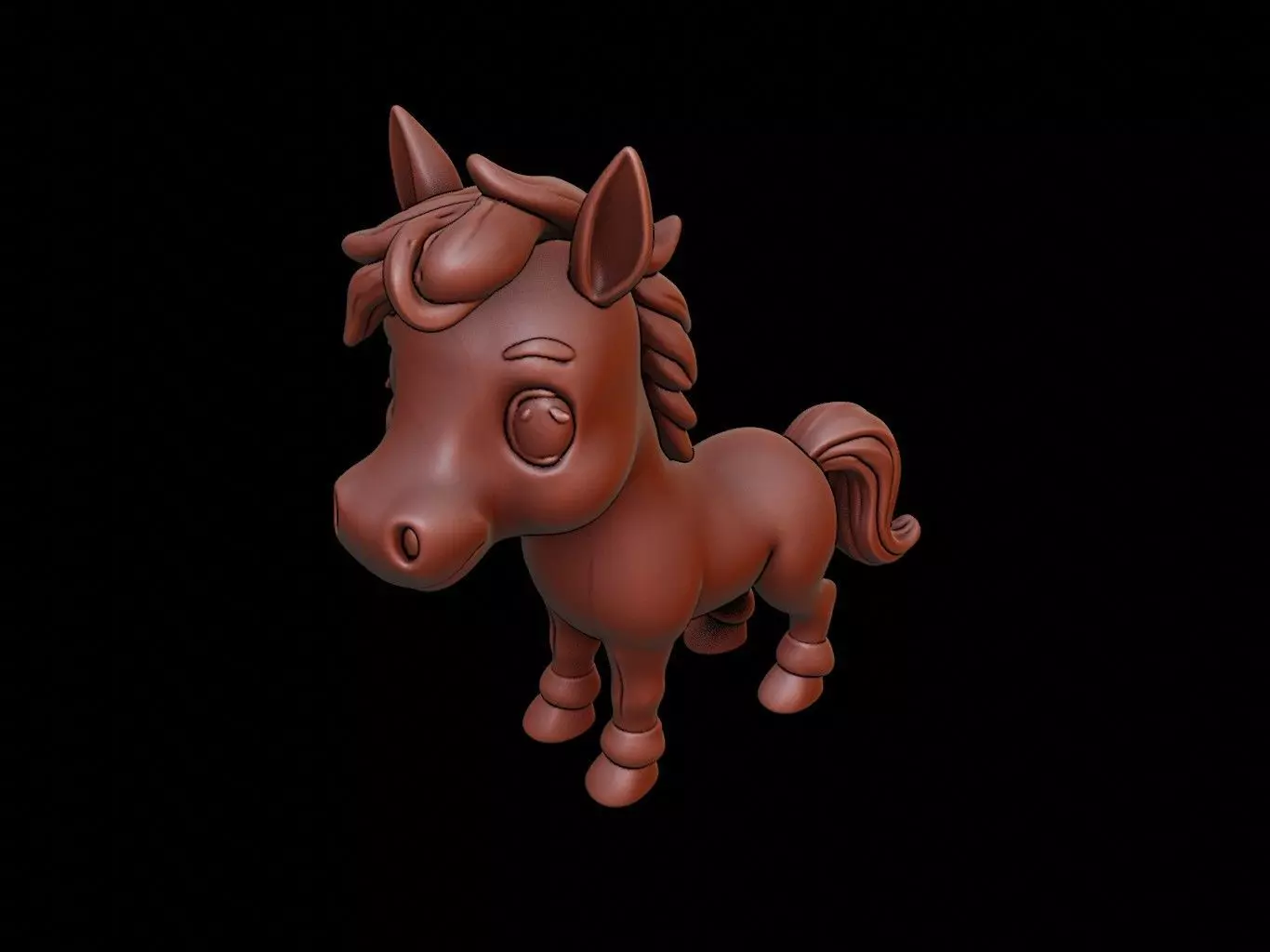 Horse Animal Cartoon 3D print model_0
