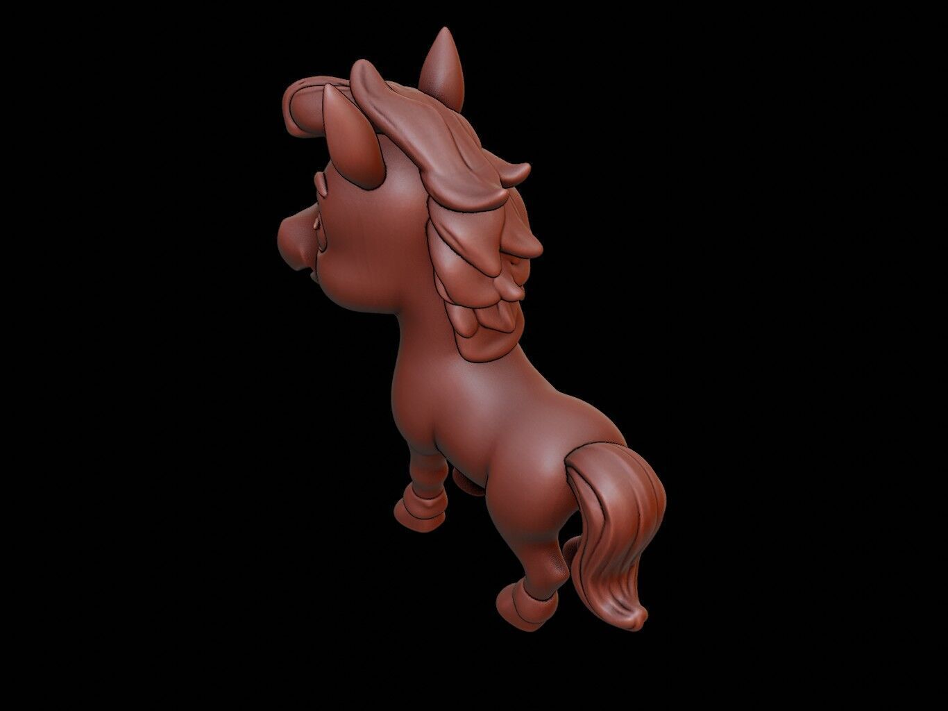 Horse Animal Cartoon 3D print model_1