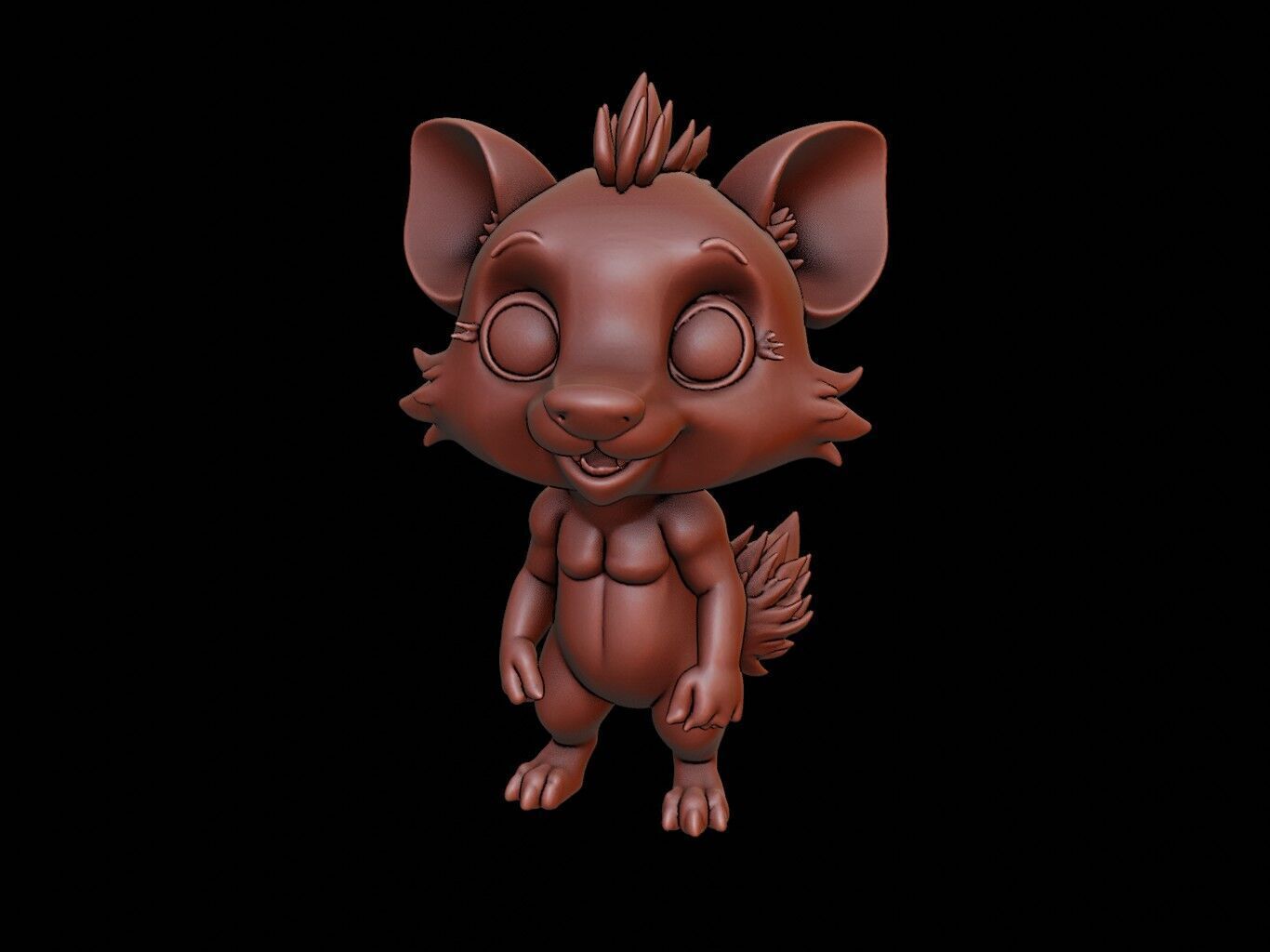 Hyena Animal Cartoon 3D print model_2