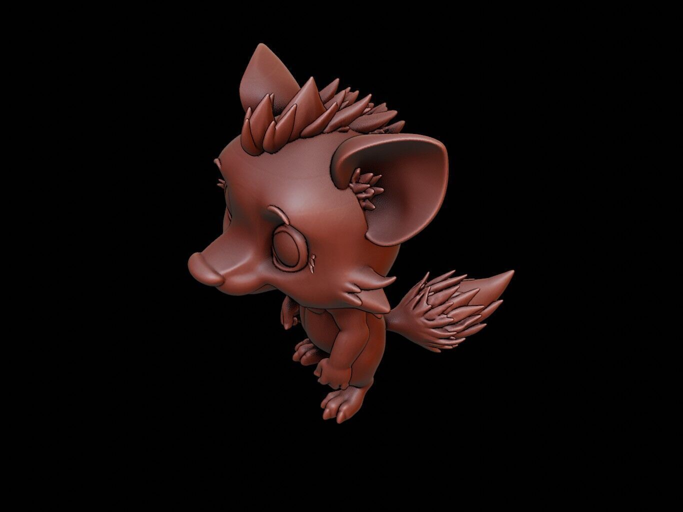 Hyena Animal Cartoon 3D print model_1