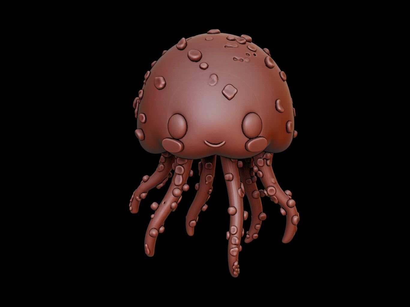 Jellyfish Animal Cartoon 3D print model_2