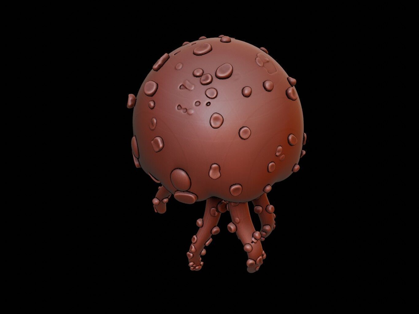 Jellyfish Animal Cartoon 3D print model_1