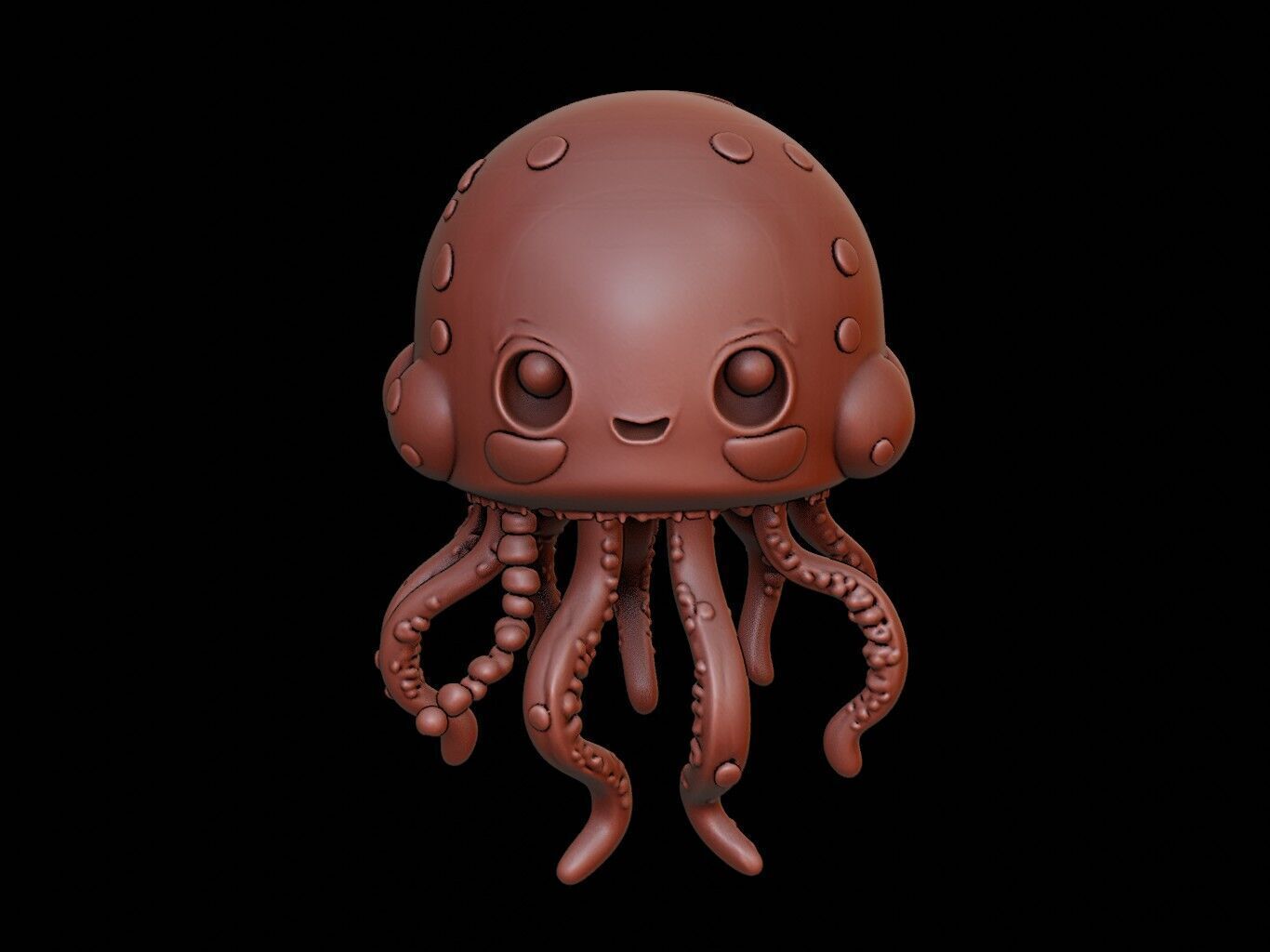 Jellyfish Animal Cartoon 3D print model_2