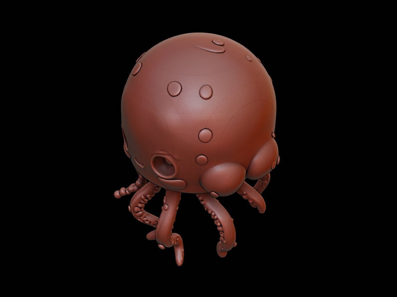 Jellyfish Animal Cartoon 3D print model_1