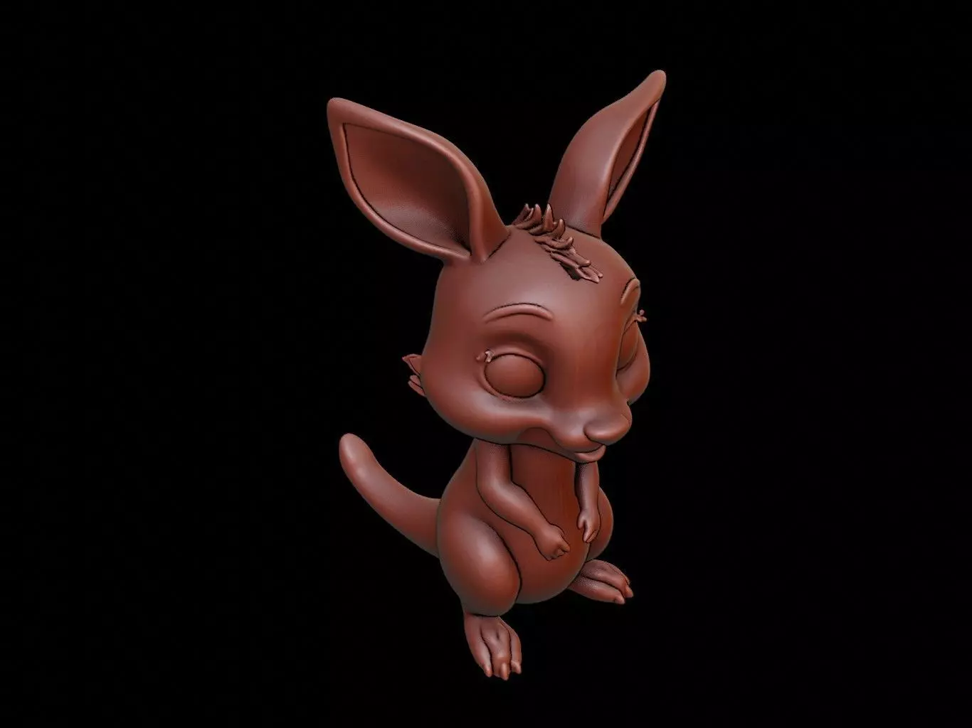 Kangaroo Animal Cartoon 3D print model_0