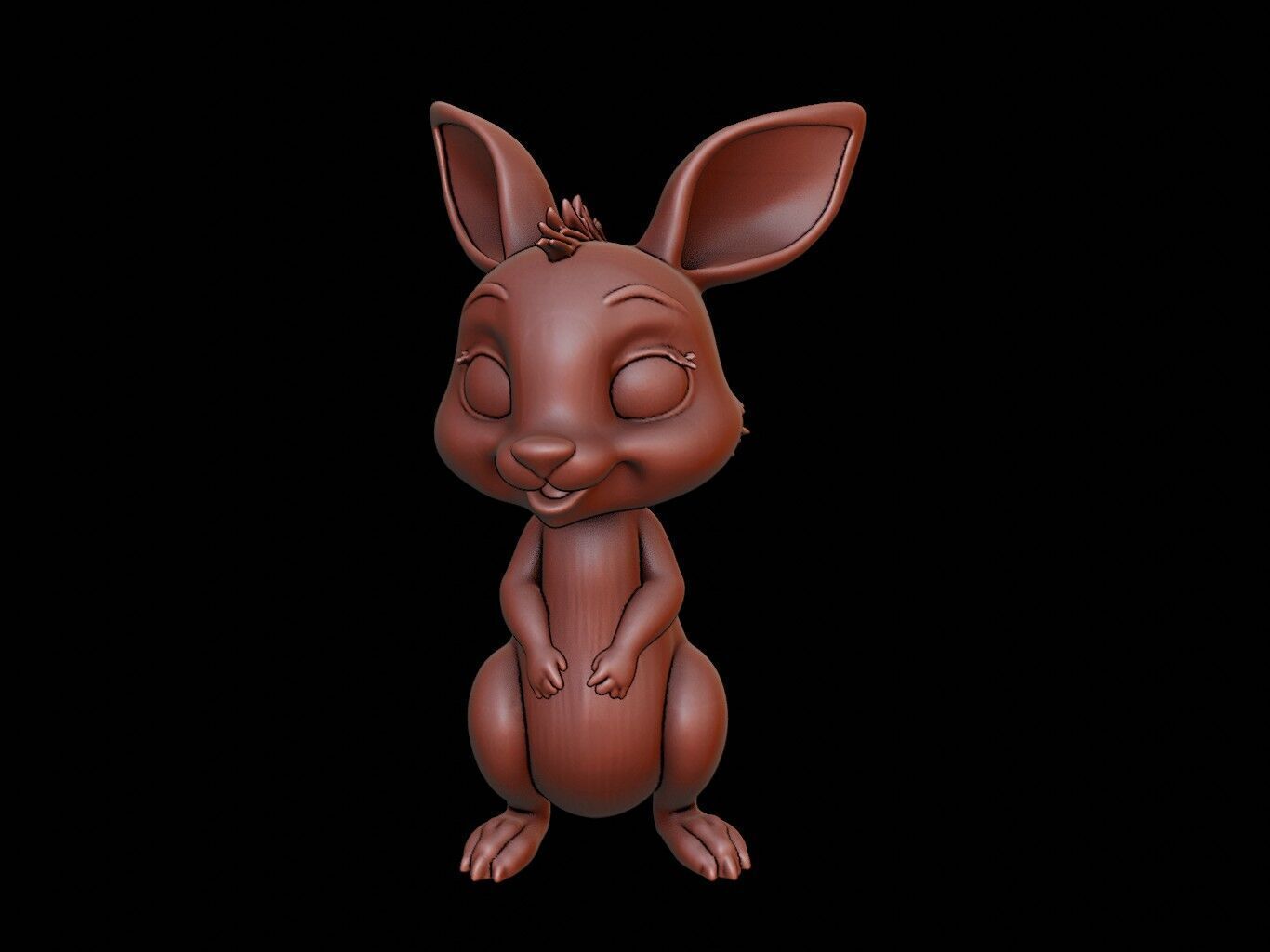 Kangaroo Animal Cartoon 3D print model_2