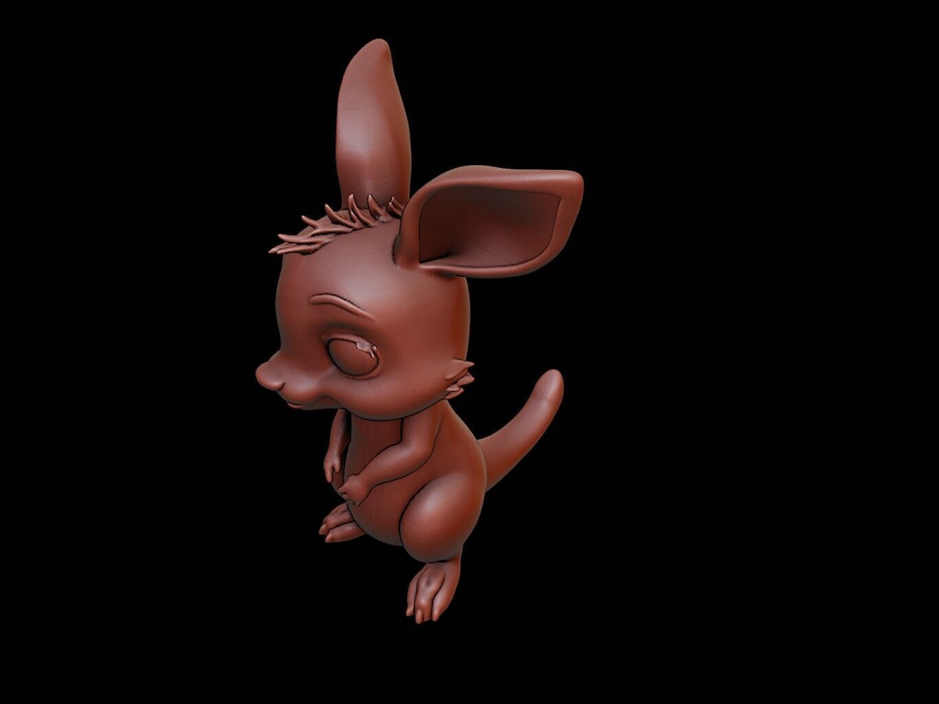 Kangaroo Animal Cartoon 3D print model_1