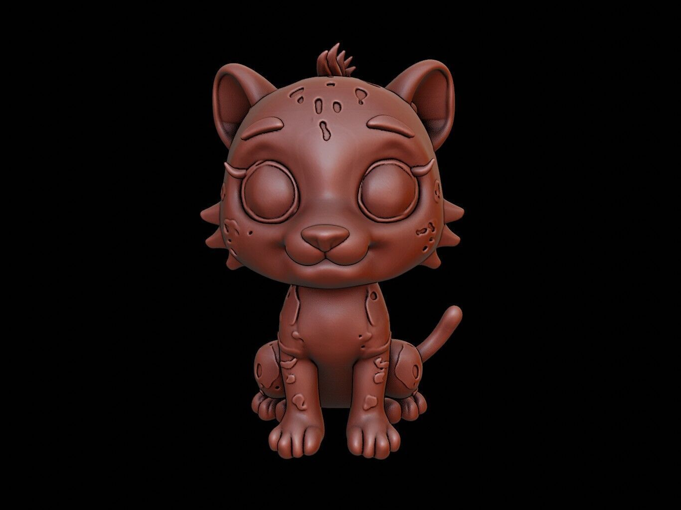 Leopard Animal Cartoon 3D print model_2