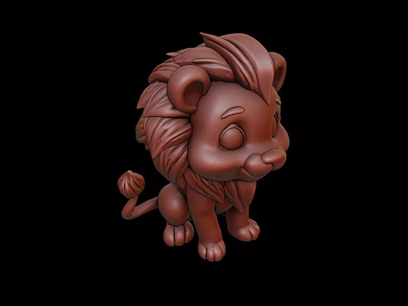 Lion Animal Cartoon 3D print model_0