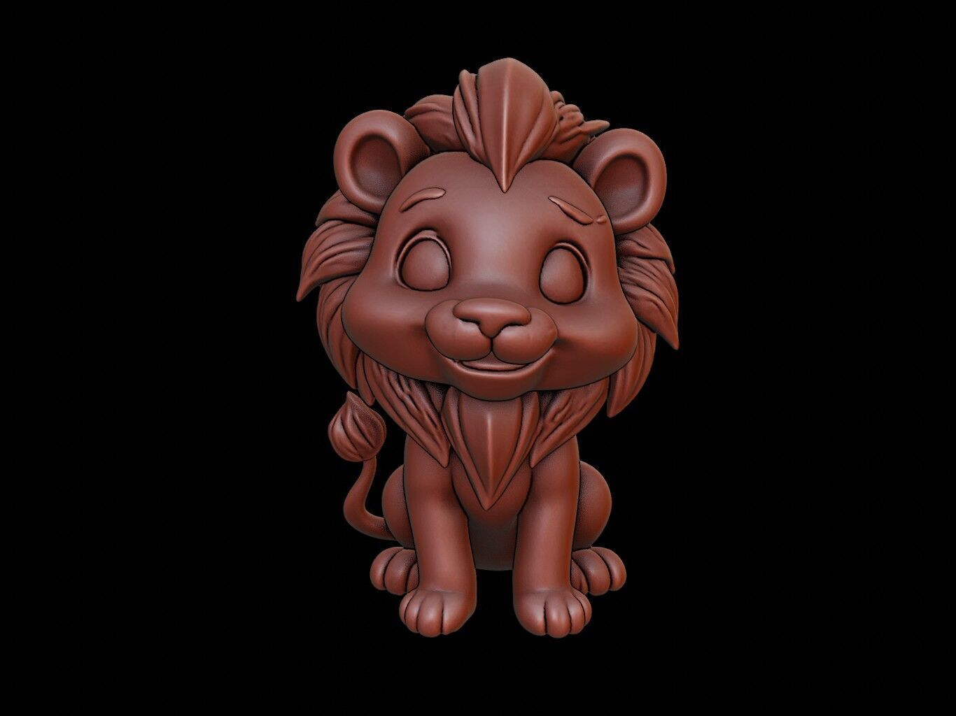 Lion Animal Cartoon 3D print model_2