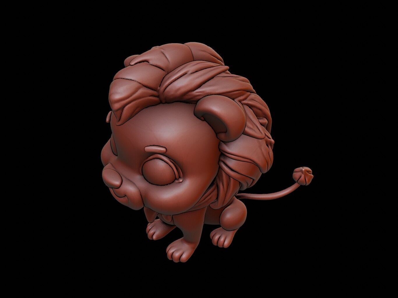 Lion Animal Cartoon 3D print model_1