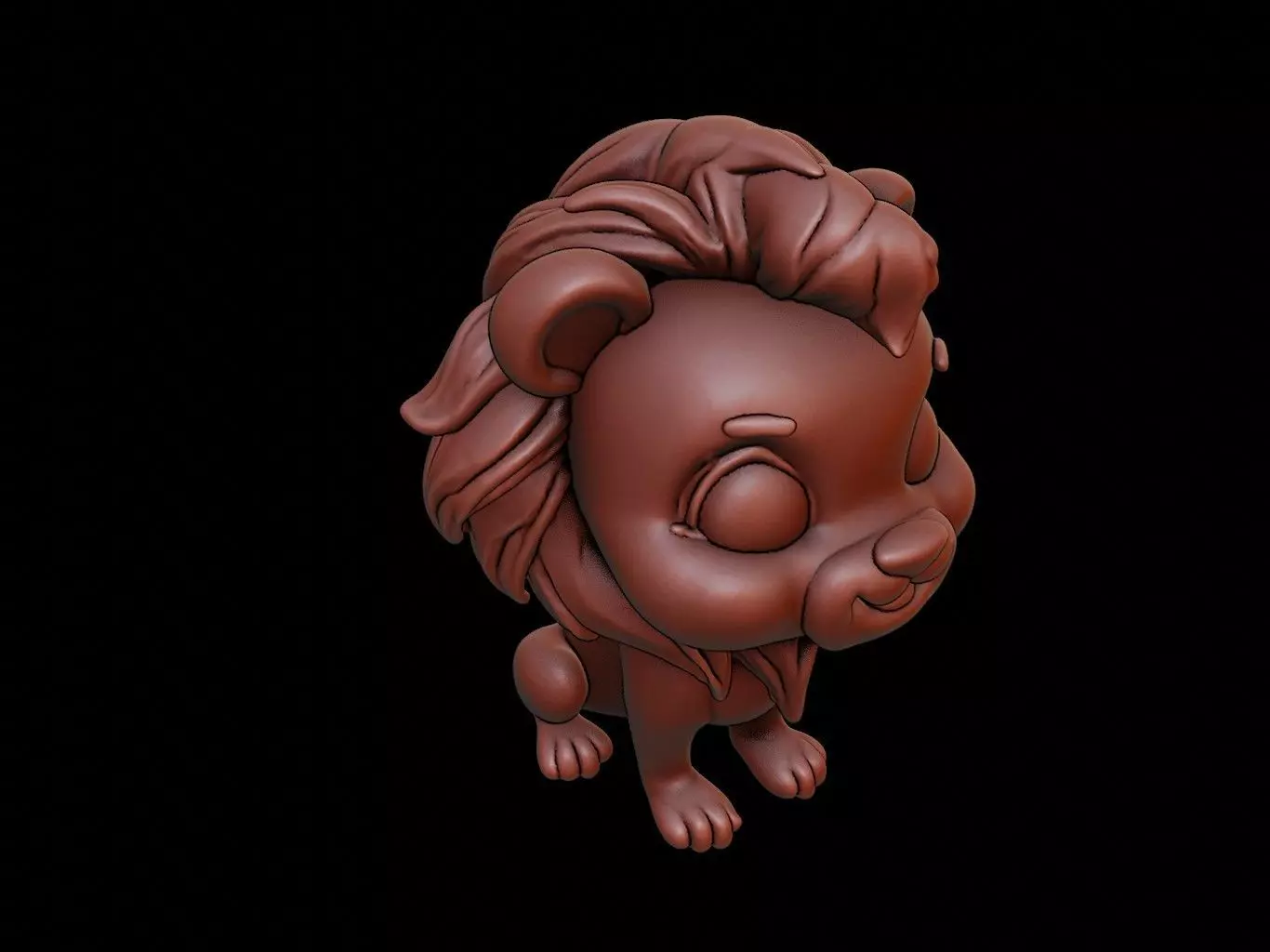 Lion Animal Cartoon 3D print model_0
